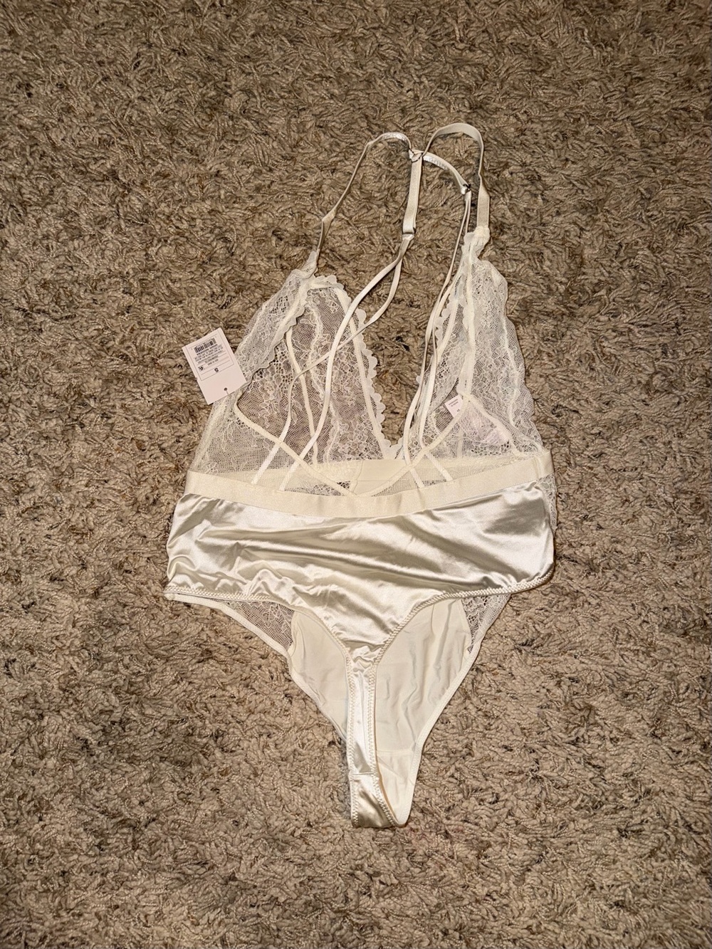 Auden Ivory Lace & Satin Chemise Bodysuit - Picture 3 of 3
